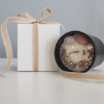 Handmade soy wax candle crafted in Ireland, crystal accents, luxury eco product for relaxation and gifting