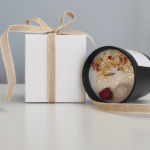 Irish handmade soy candle with eco-friendly wax, crystal accents and elegant decorative dried flowers