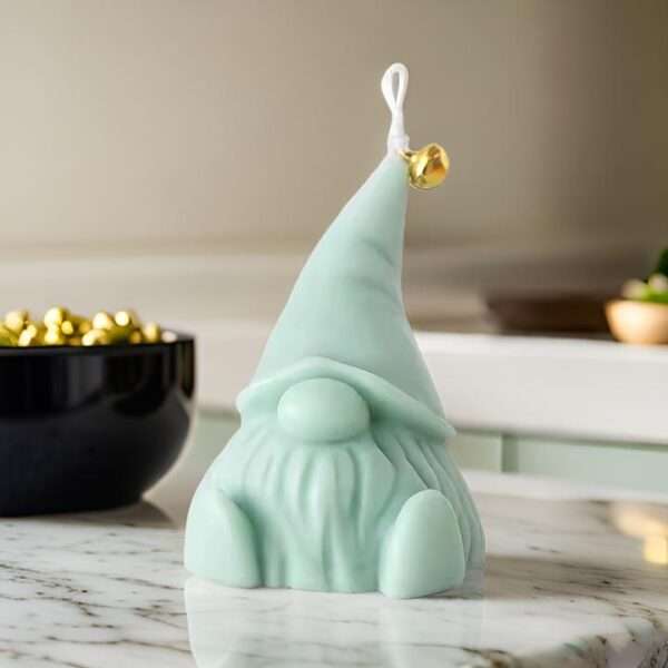 Evergreen Gnome Candle –  Blue Wind Chime Scent - Image 2