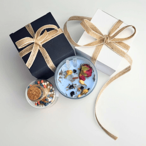 Crystal Candle & Luxury Artisan Candle Gift Set with Irish Matches Jar